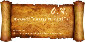 Obrusánszky Miklós névjegykártya