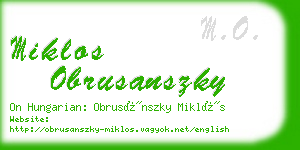 miklos obrusanszky business card